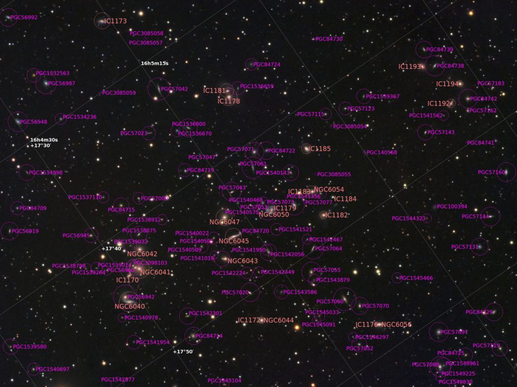 Abell 2151 Annotated Detail