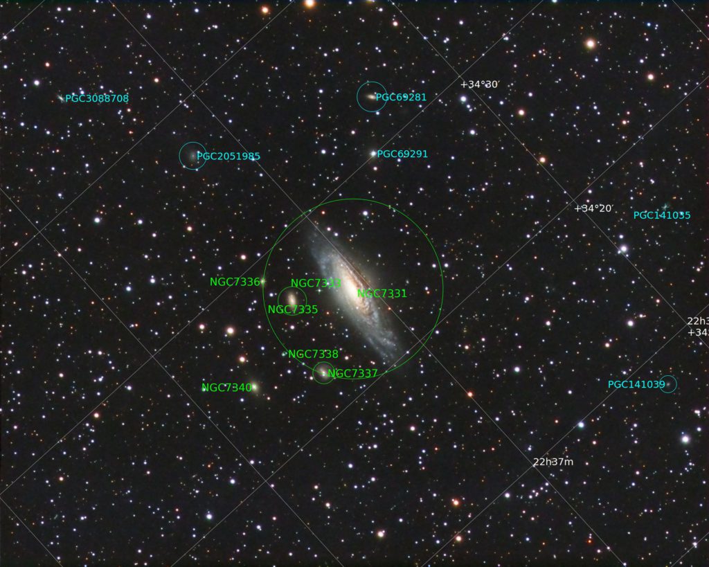 NGC 7331 Annotated