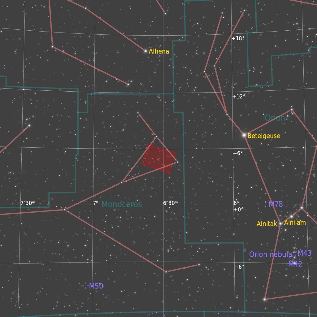 Rosette Nebula Fimder Chart