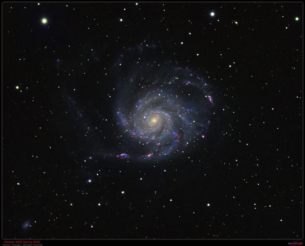 M101 – The Pinwheel Galaxy with TEC140 and Atik460 M101 with TEC140 and Atik 460 Astrodon HaLRGB